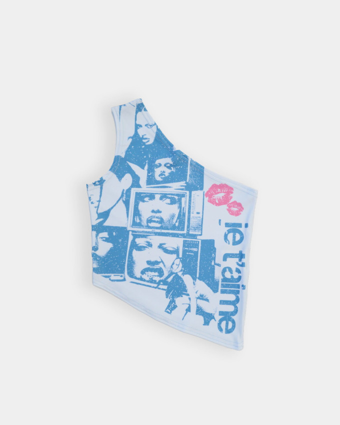 Майка женская OGONPUSHKA TV голубая(*)