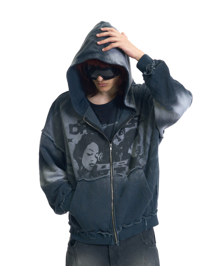 Худи зиппер оверсайз OGP Sep Washed