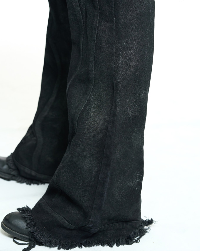 Джинсы клёш OGP Ash Waxed чёрные