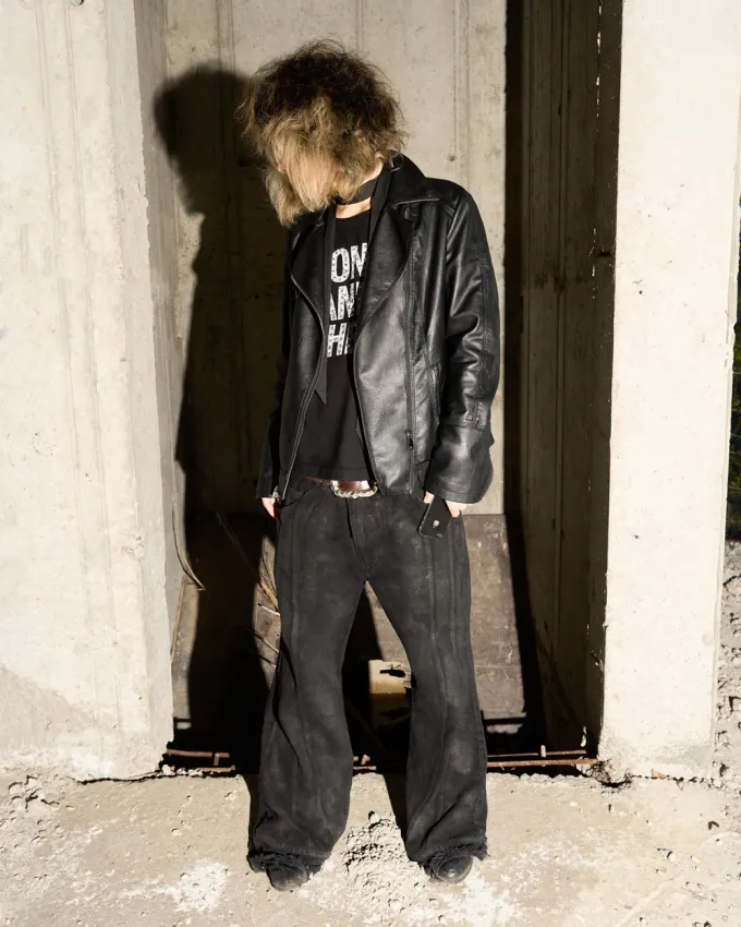 Джинси кльош OGP Ash Waxed чорні